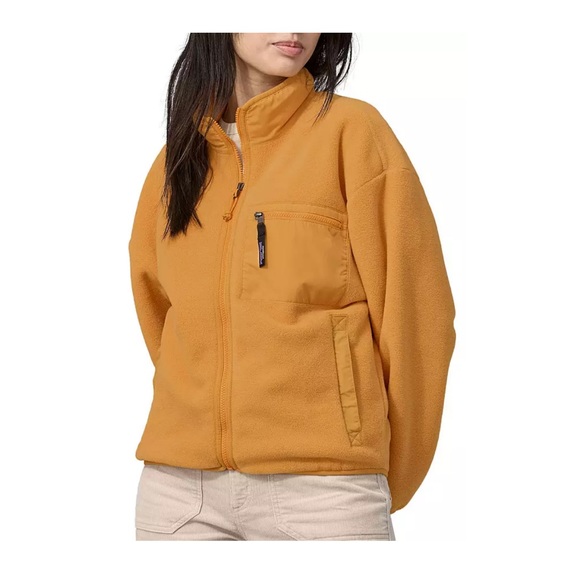 Patagonia Women's M Medium Synchilla Jacket Dried Mango Yellow Orange NWT Fleece - Picture 7 of 11